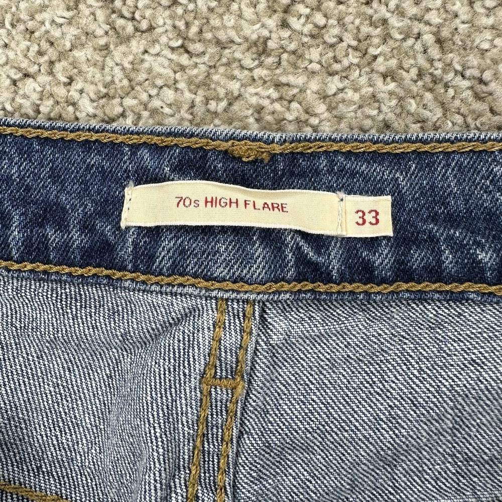 Levi's Premium 70s High Flare Jeans Women's Size 36x30 (Tag 33x30) Y2K - Picture 6 of 16